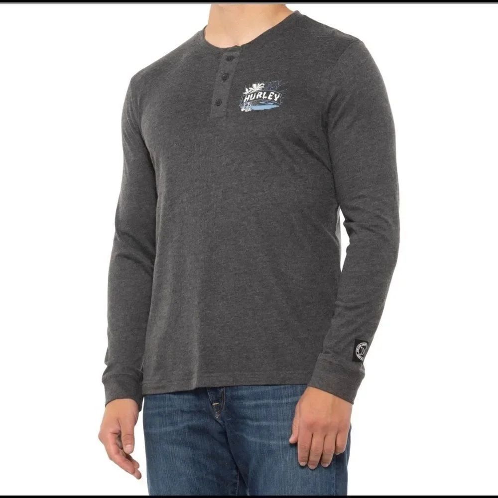 Hurley Take Out Framed Jersey Long Sleeve Henley Top